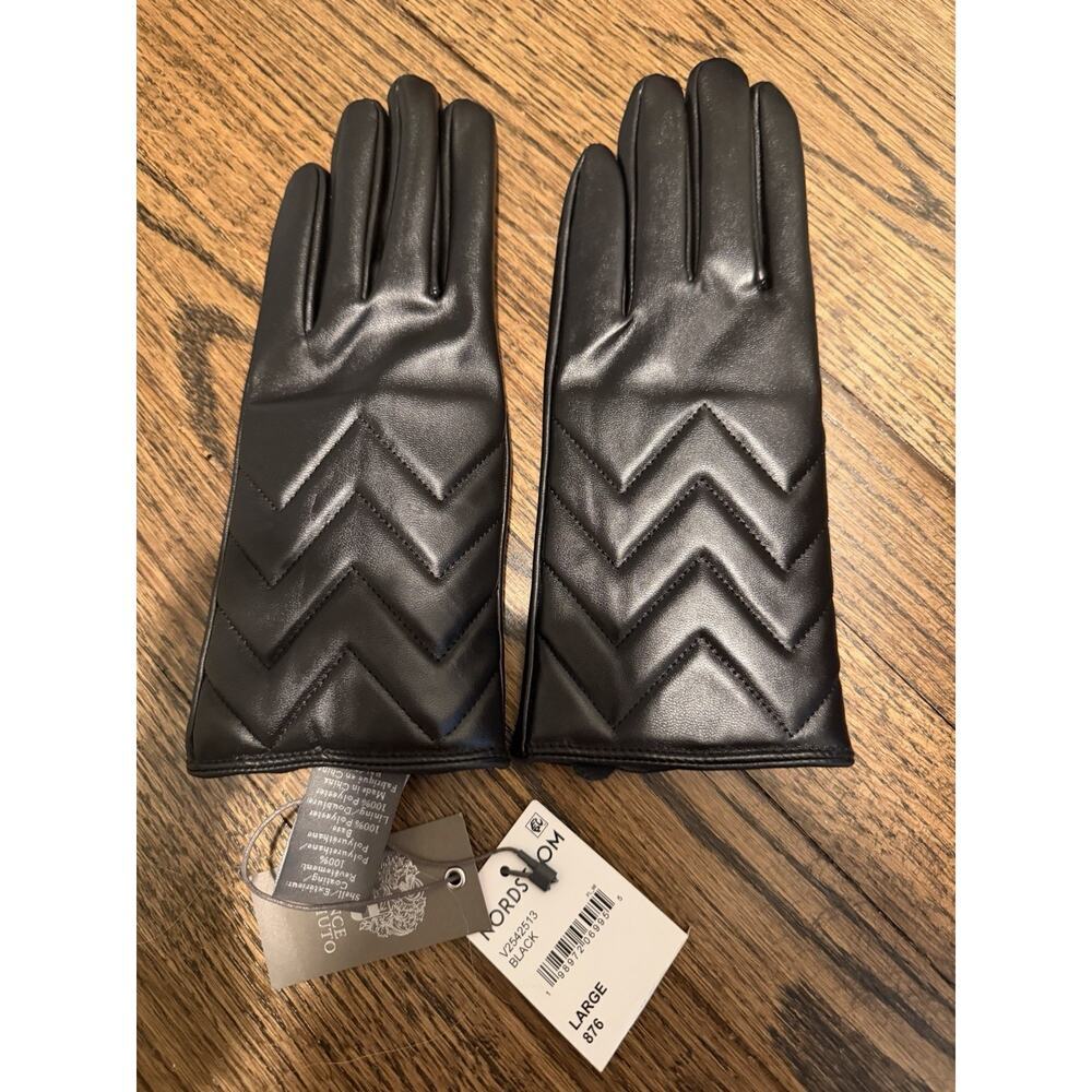 Vince Camuto Black Ladies Gloves Sz L NWT